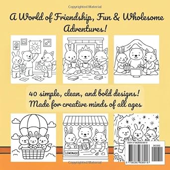 Adorable Friends - Bold & Easy Coloring Book for Adults, Teens, Seniors & Kids