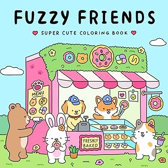 Fuzzy Friends: Super Cute Coloring Book for Adults and Teens