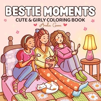 Bestie Moments: Coloring Book for Adults and Teens Featuring Cute